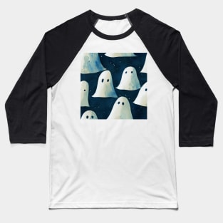 Cute Halloween Ghosts Watercolor Baseball T-Shirt